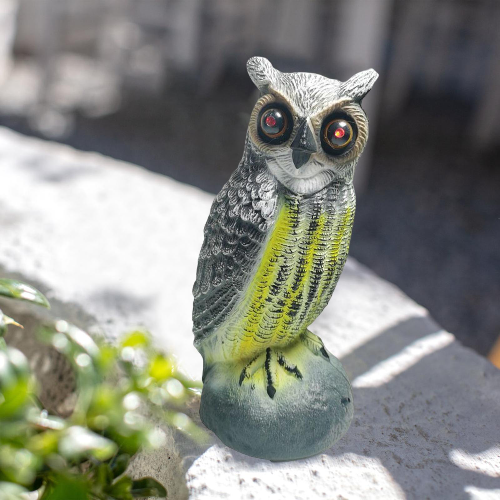 Scare Birds Away Scarecrow Geese Deterrent Devices Owl Decoy Statue Yellow