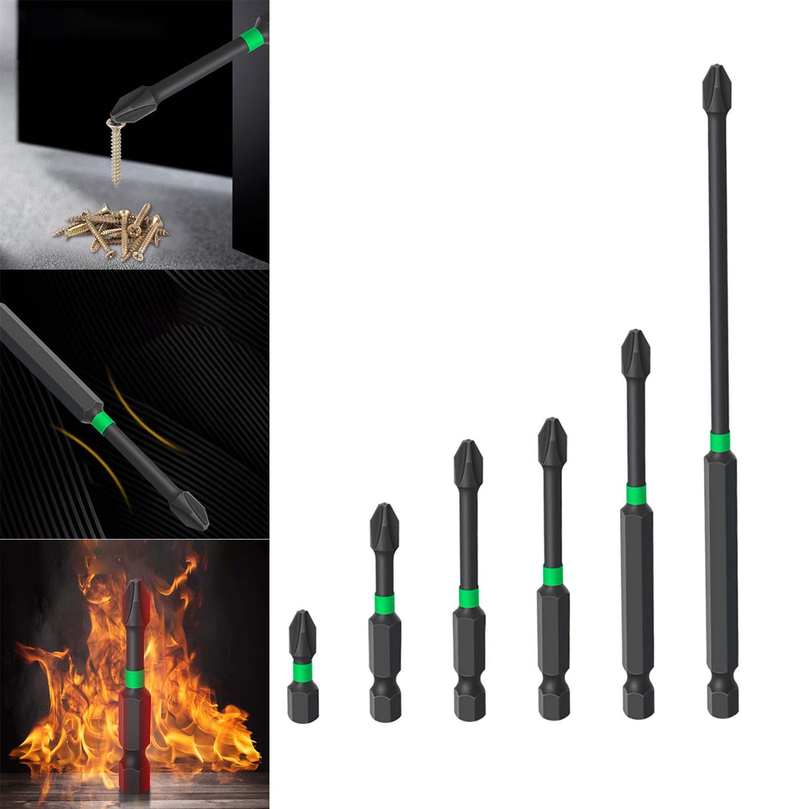 6 Pieces Magnetic Screwdriver Bit Set for Engineering Appliances Woodworking