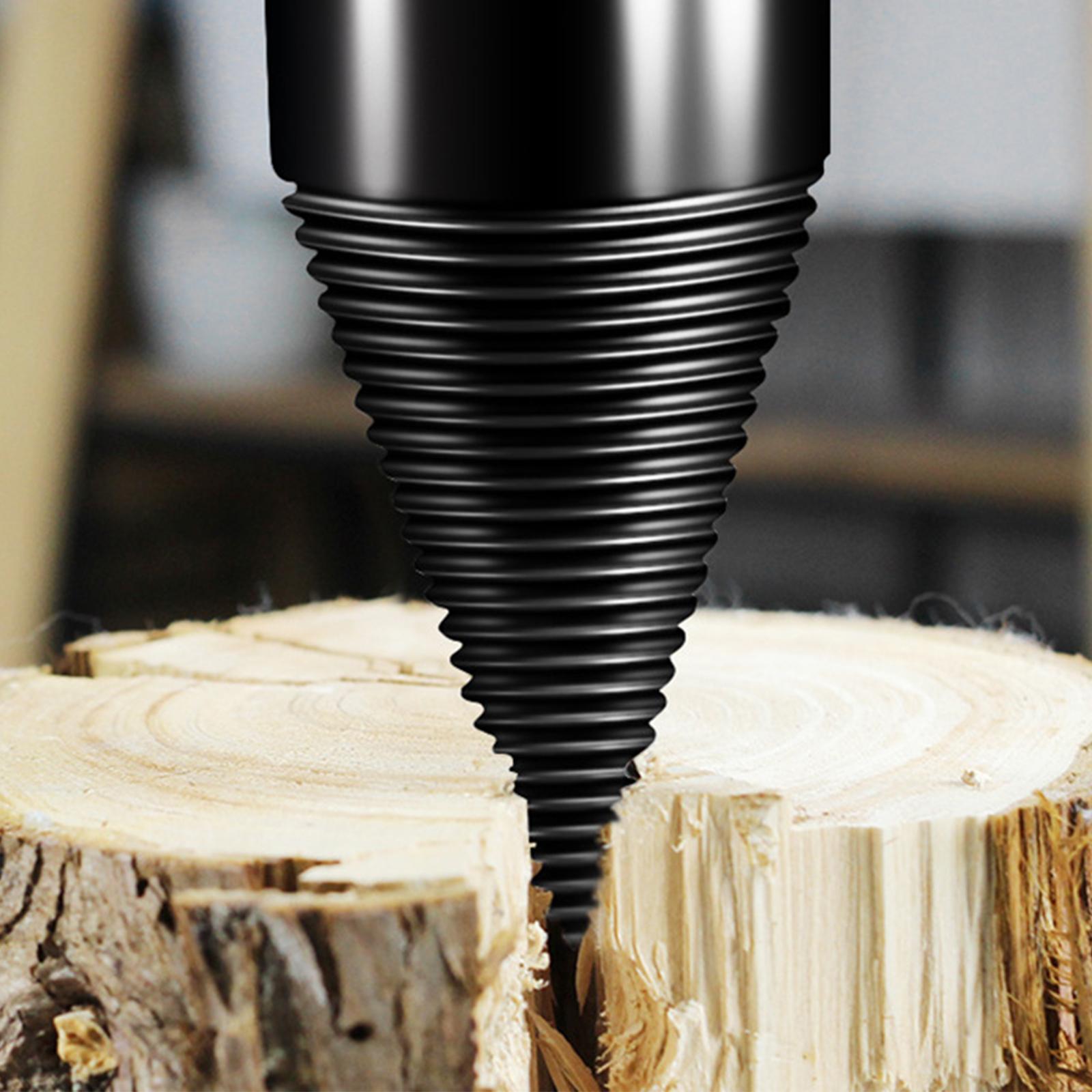 Firewood Drill Bit Steel Firewood Splitting Cone Driver for Family Household