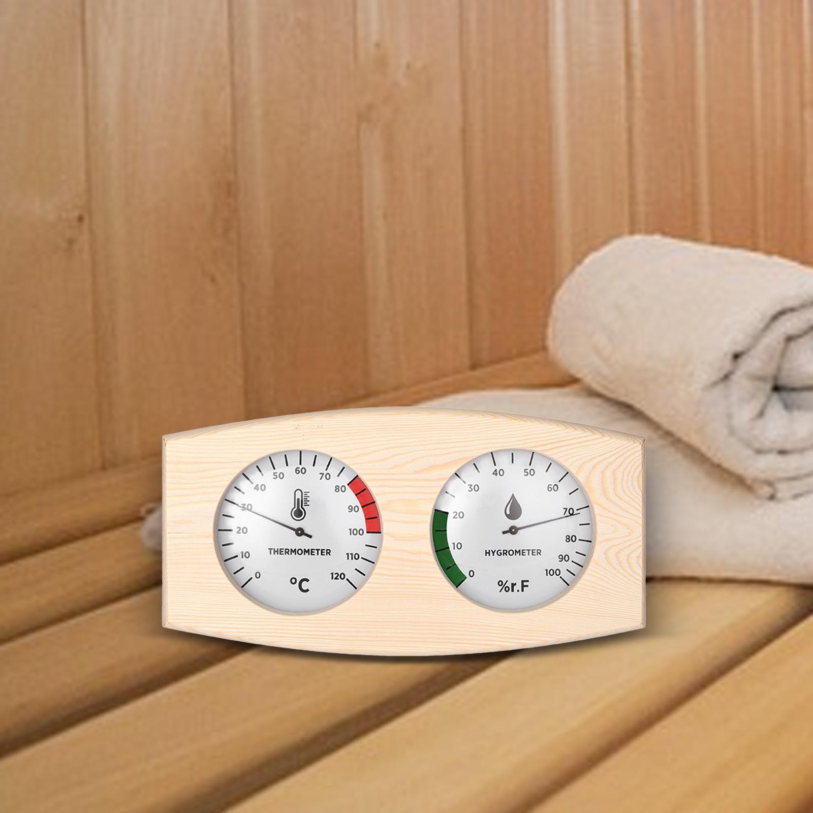 Sauna Thermometer Hygrometer Wooden Celsius Thermometer for Club Home Family