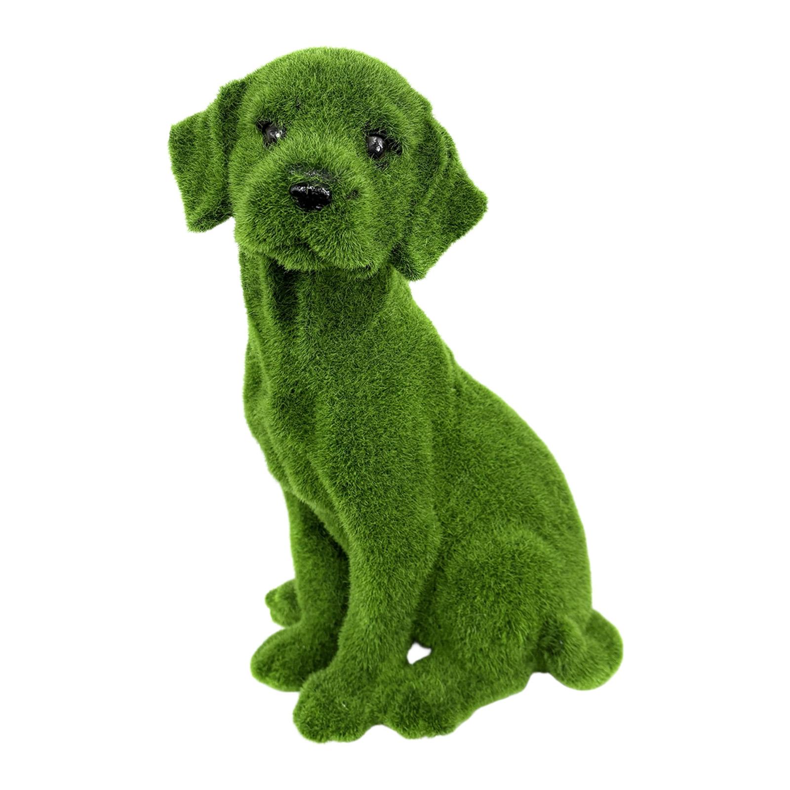 Flocked Dog Statue
