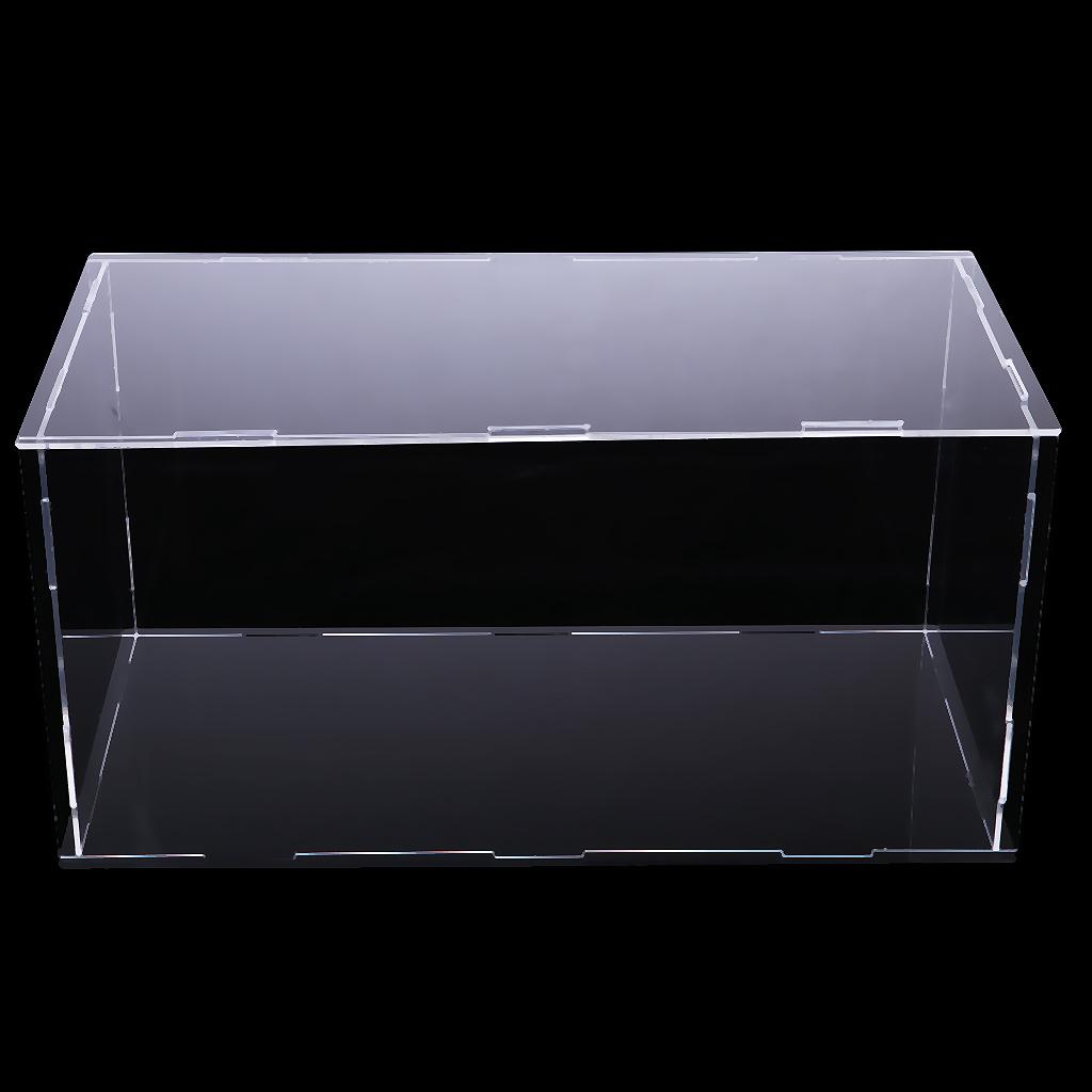 2xClear Acrylic Display Case Dustproof Model Figures Protection Box 36x16x16cm