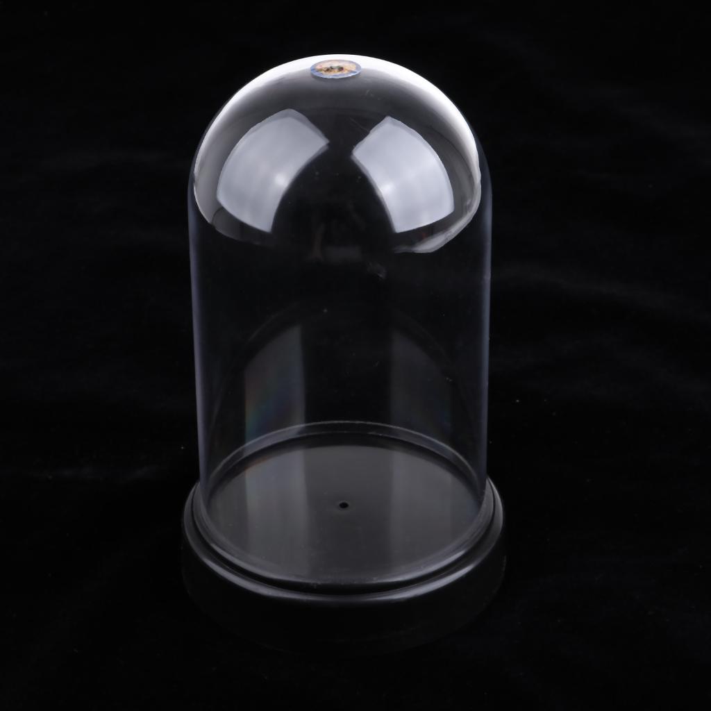 Clear Cover Round Base Action Figure Stand Box Protector 6x11cm for Car Toy 
