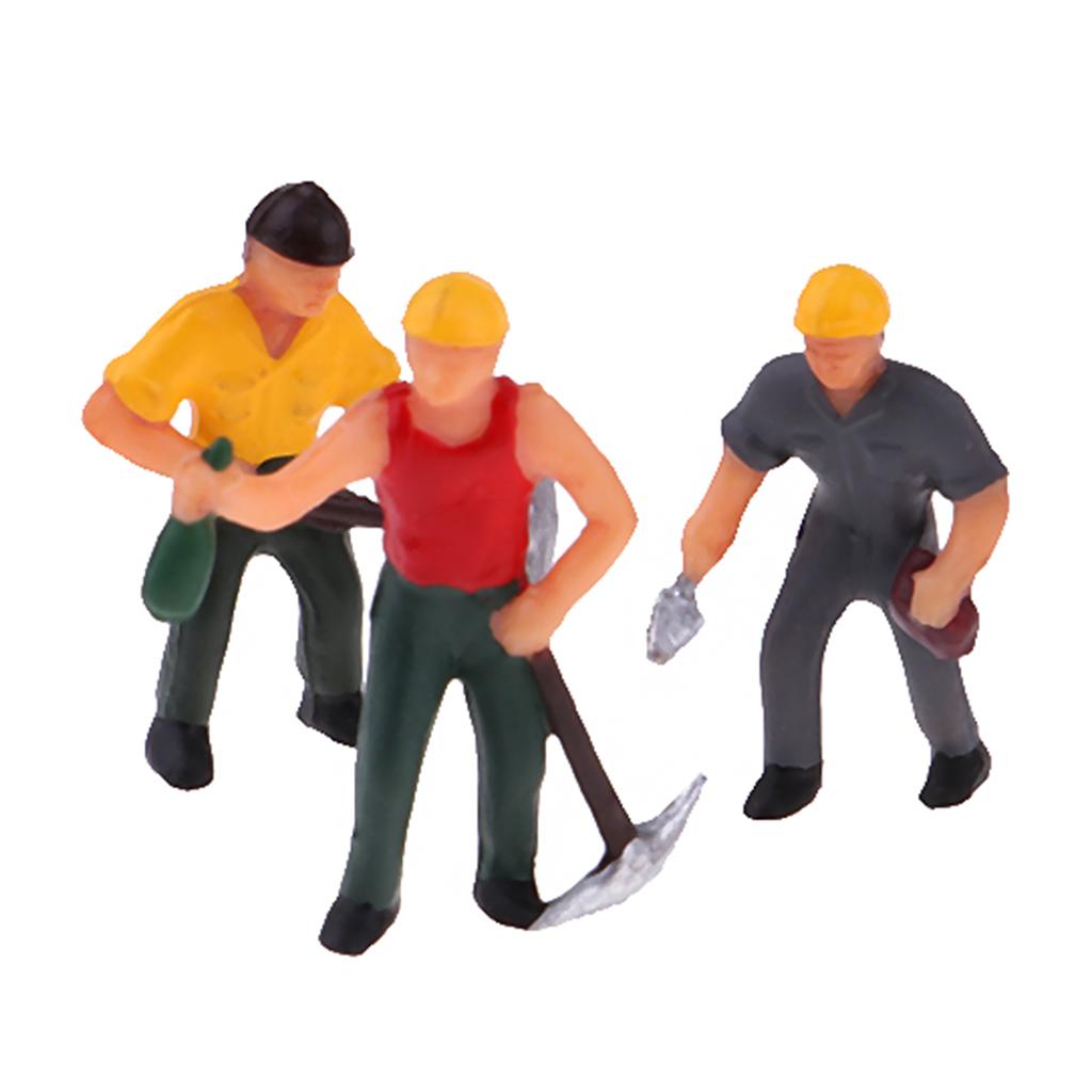 6Pcs 1/87 HO Scale Painted Model People Workers Characters Miniature Figures Architectural Model Human Plastic Scene Simulation