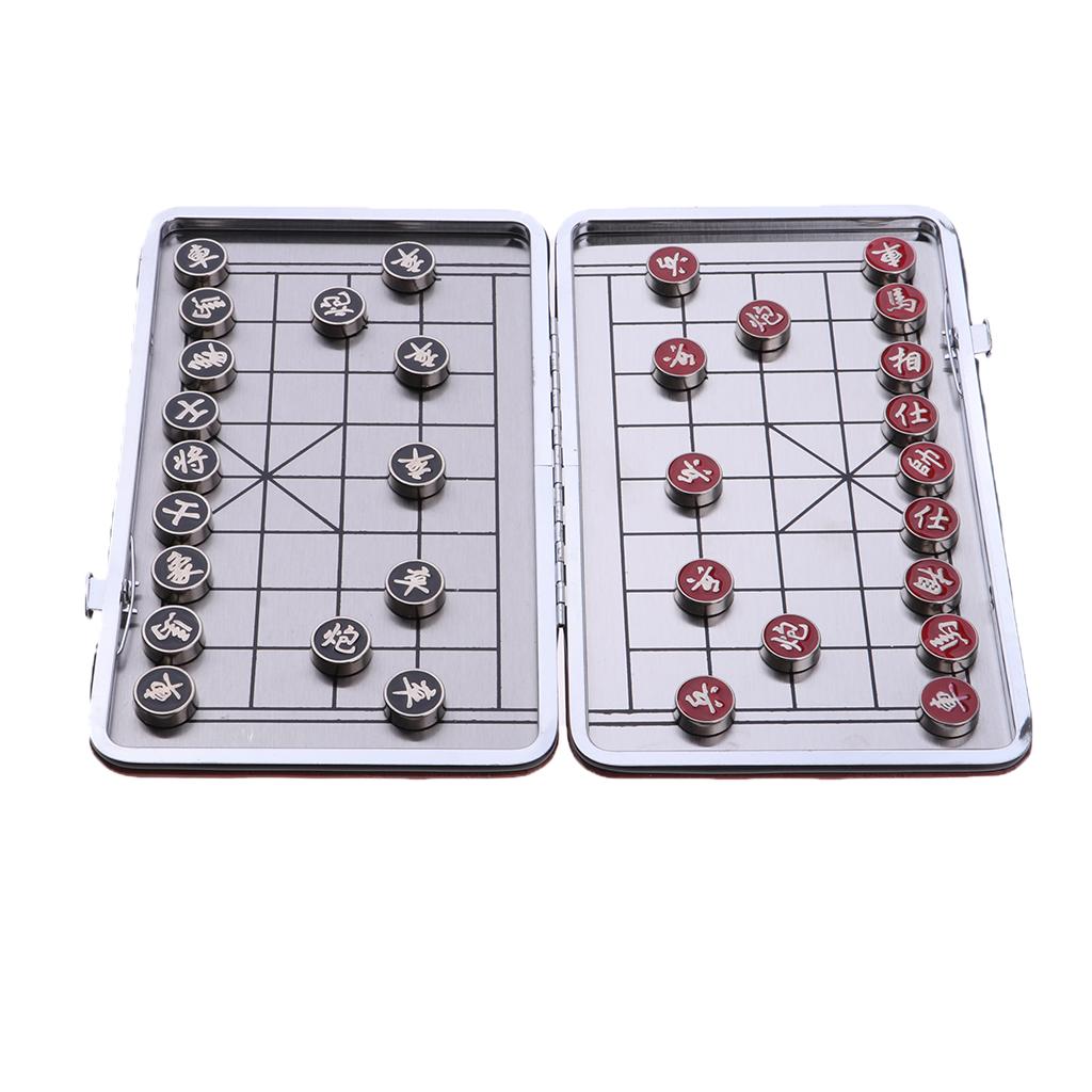 Chinese Chess Game Foldable Chessboard & 32 Chess Pieces for Entertainment