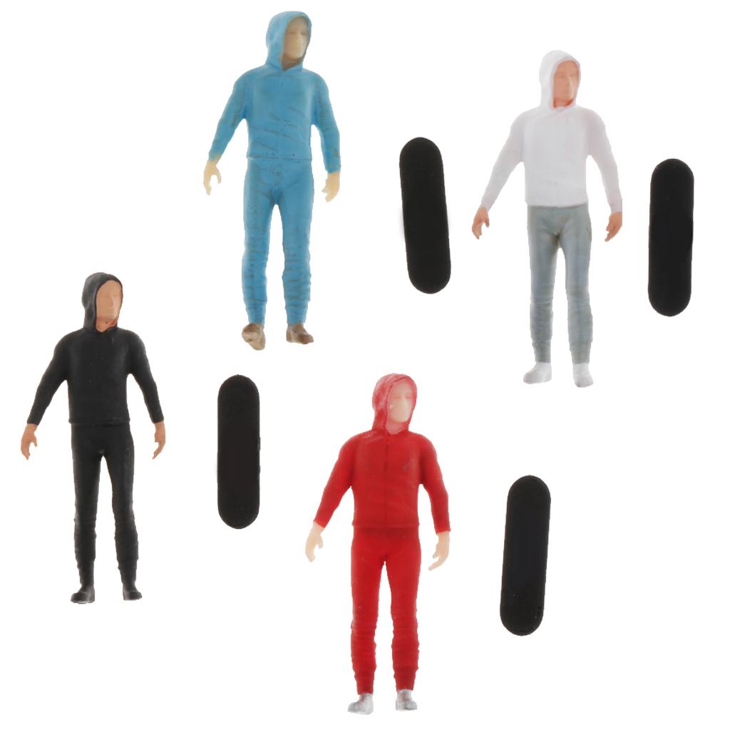 1:64 People Action Figure Diorama Painted Sliding Boy Miniatures Blue