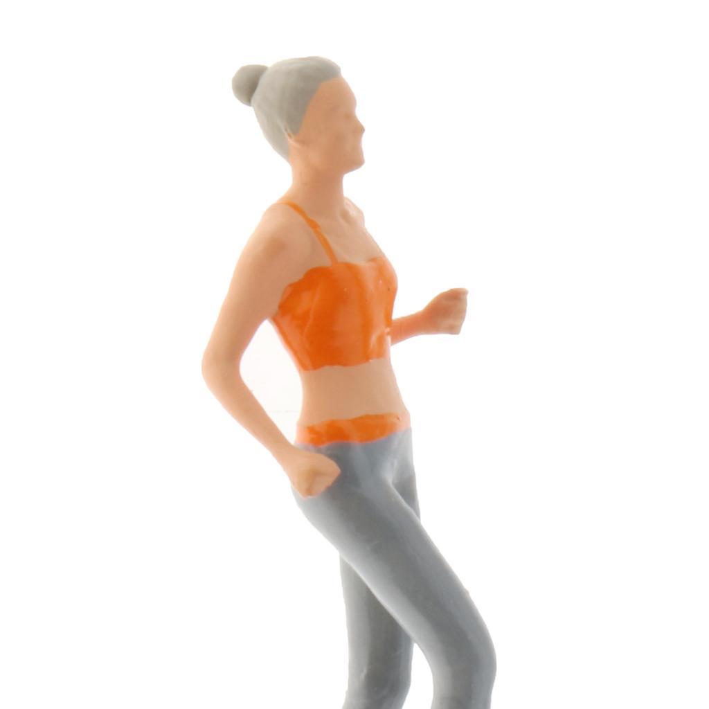 1/64 Model Figures Scenario Runner Figurine Layout Diorama Woman Orange