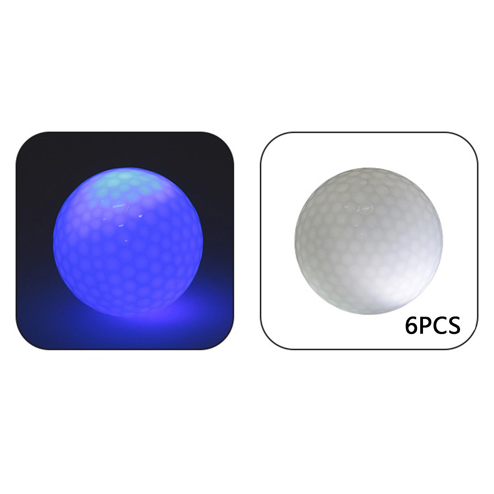 Golf Night Glow Balls Brihgter Luminous Ball 6pcs Blue