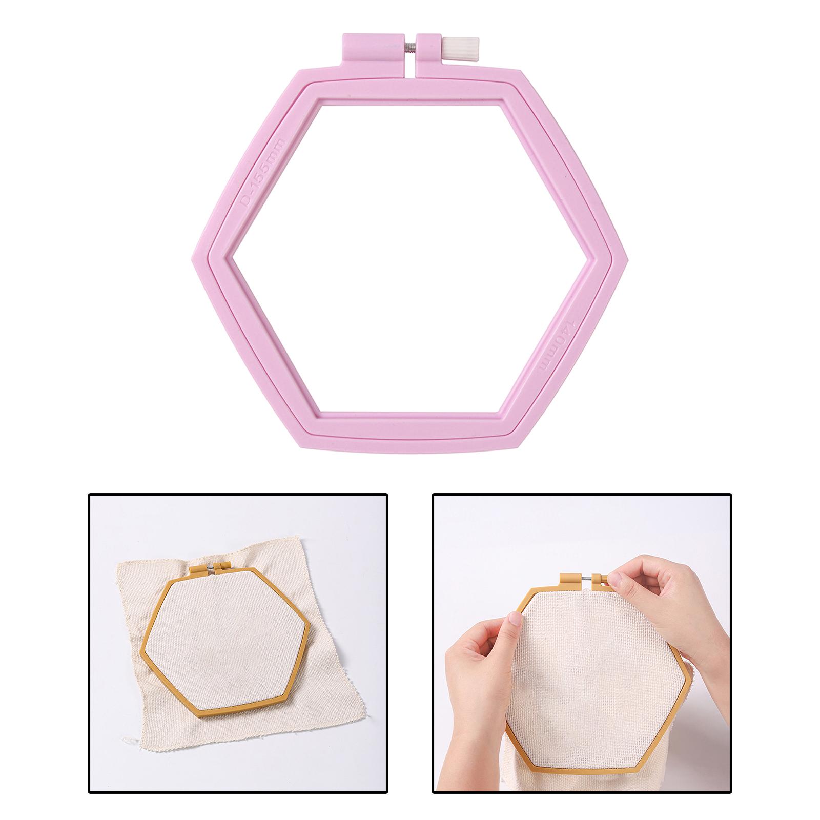 Plastic Embroidery Hoops 105x95mm for Quilting Embroidery Handy Sewing Pink