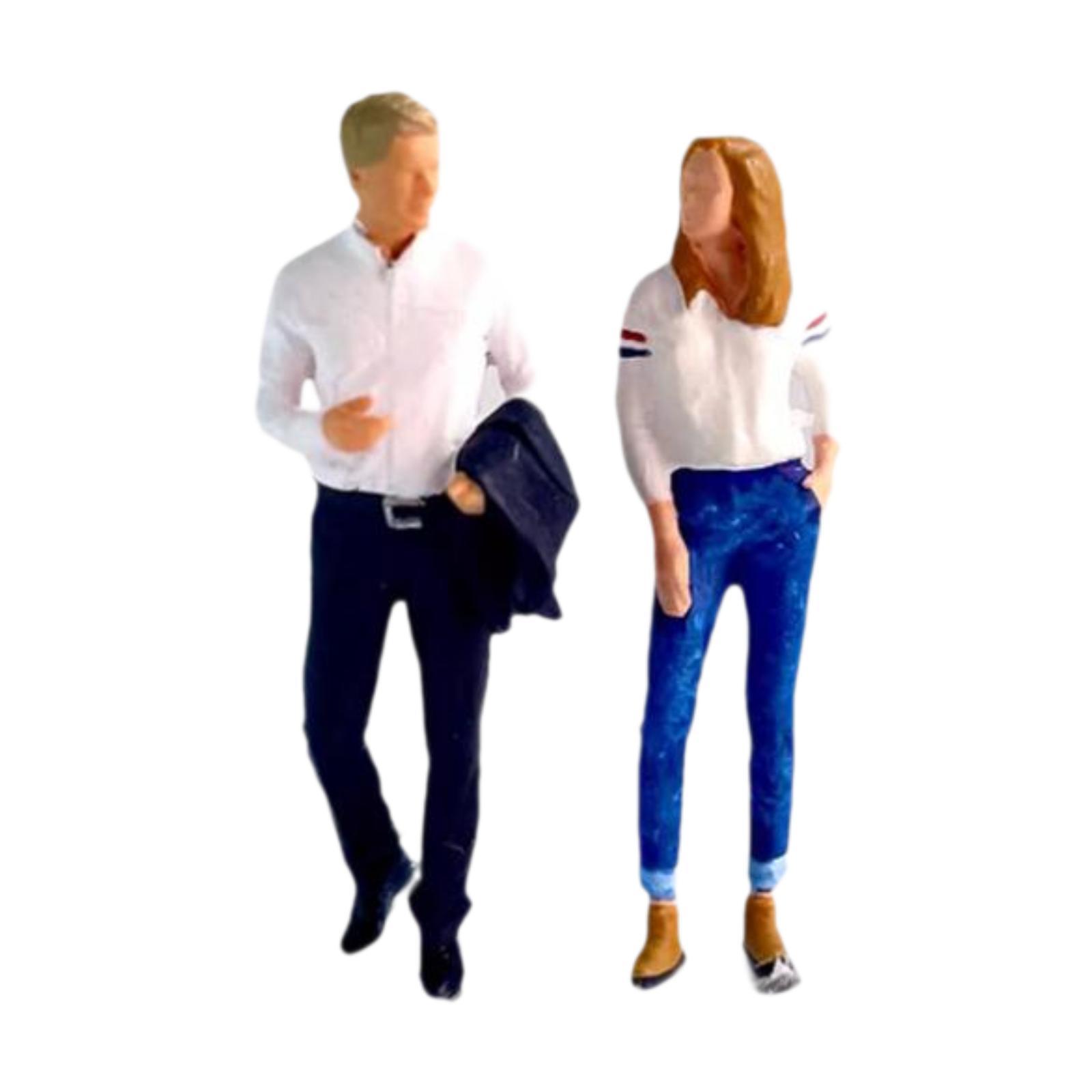 Hand Painted People Figures White