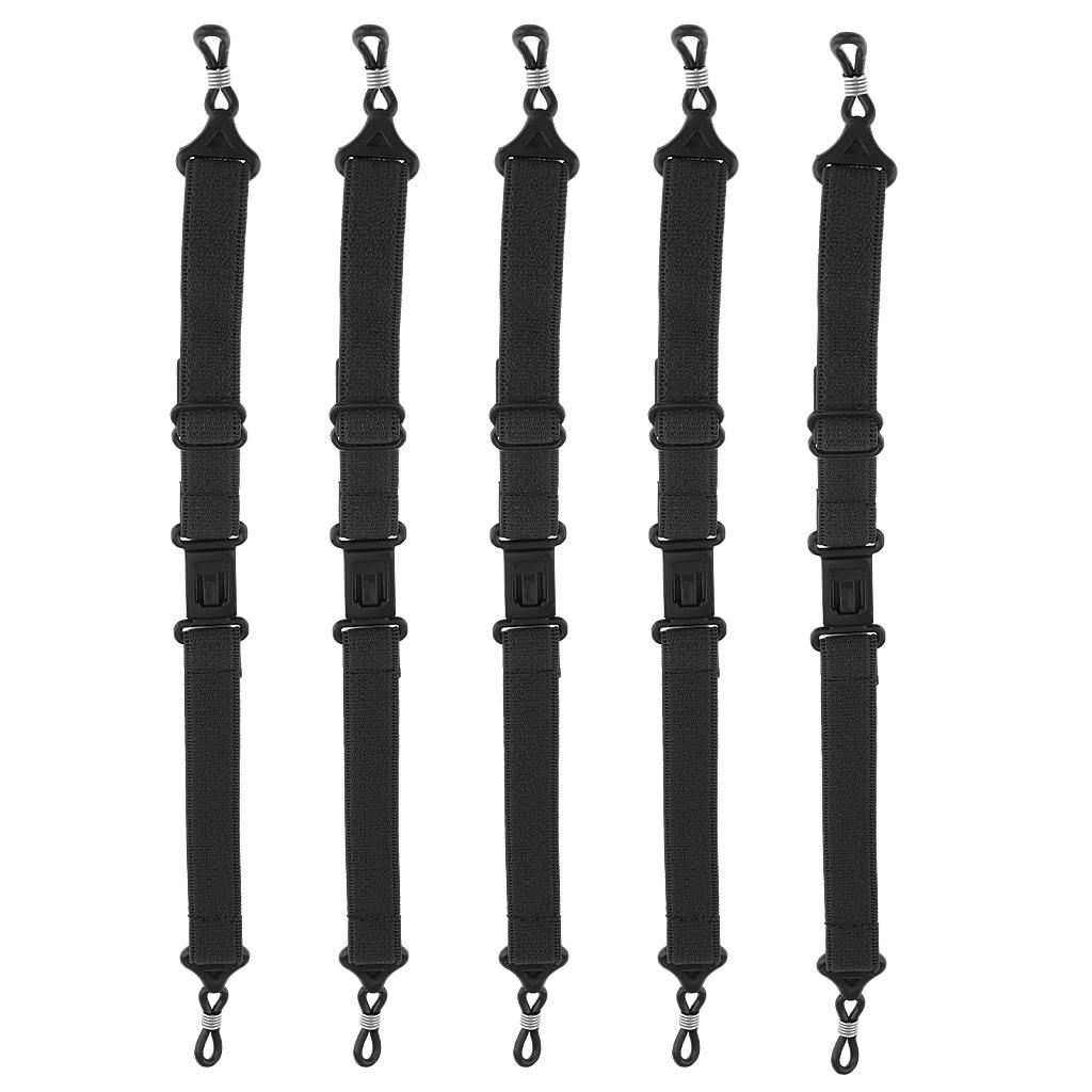 2x5Piece Sports Anti-slip Eyegalss Chain Glassses Lanyard Eyewear Holder Black