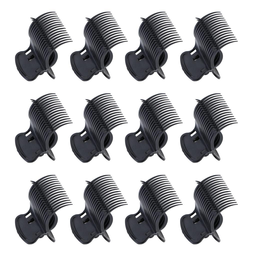 12Pcs Slaon Plastic Hot Roller Super Clips Hair Curler Claw Clamps For