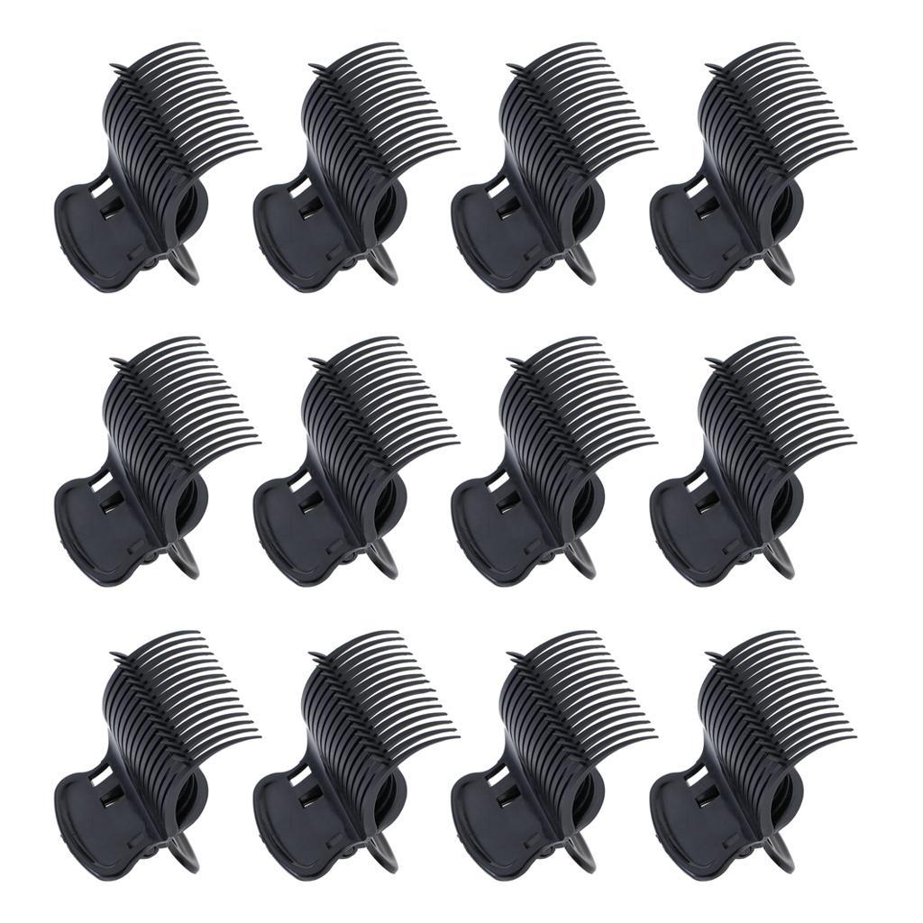 12Pcs Slaon Plastic Hot Roller Super Clips Hair Curler Claw Clamps for ...