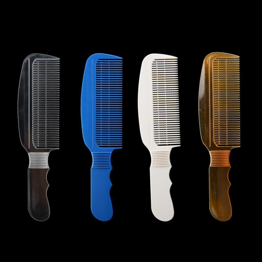 Plastic Hair Cutting Flat Top Clipper Comb Fine Tooth Detangling Comb Blue