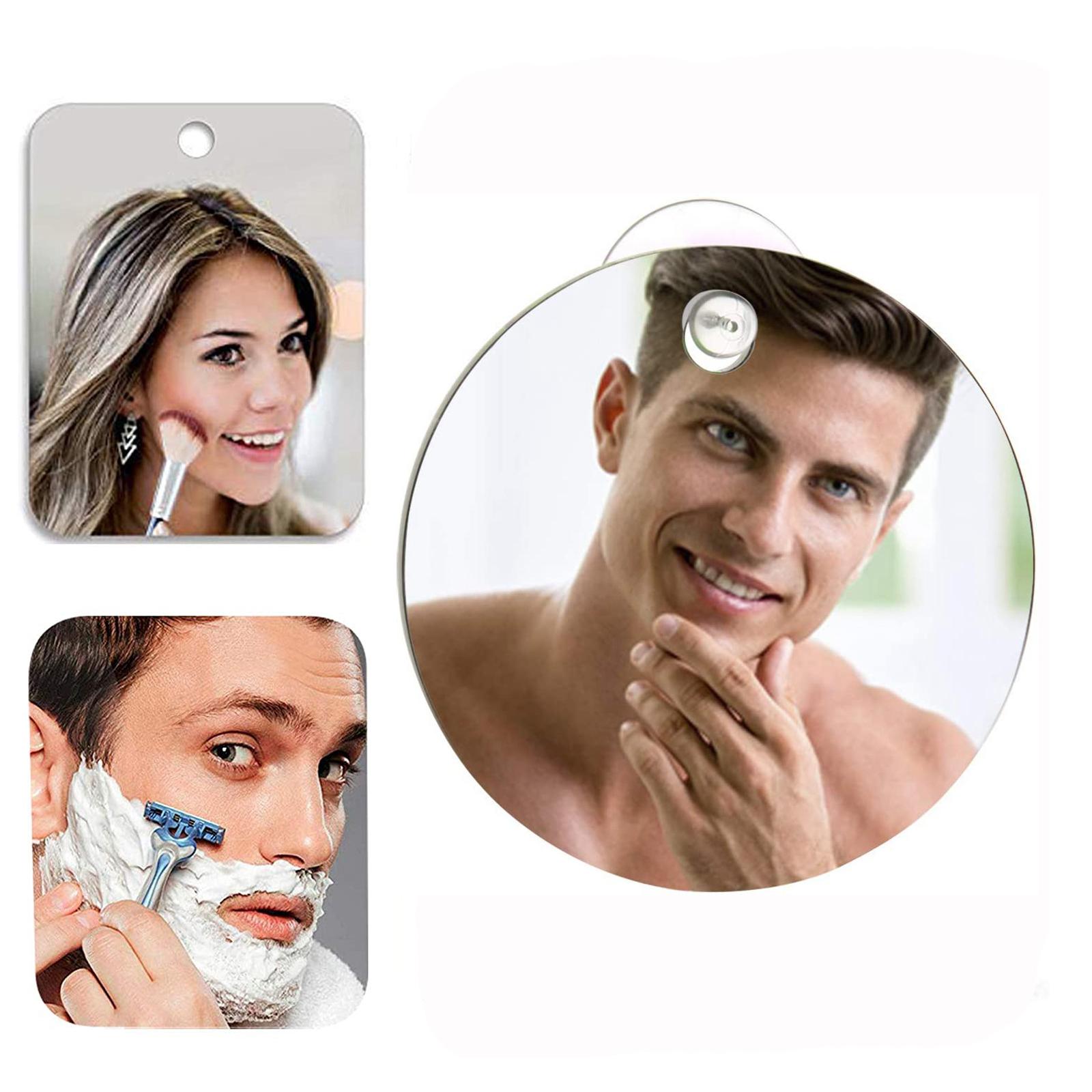 Acrylic Fogless Shower Shaving Mirror Men Women Anti Fog Travel Round