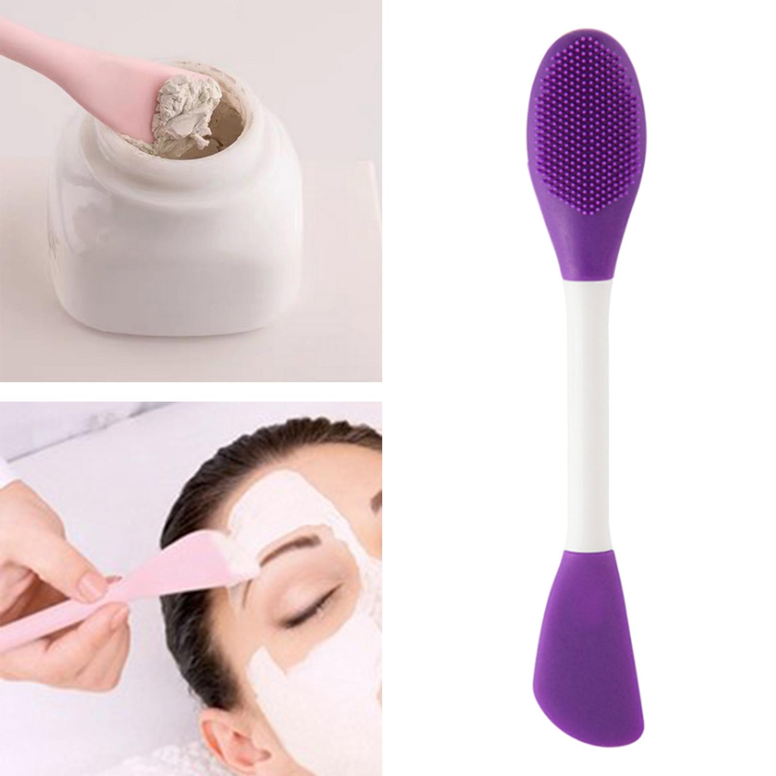 2xSilicone Mask Brush Double-Headed   Tool purple with brush