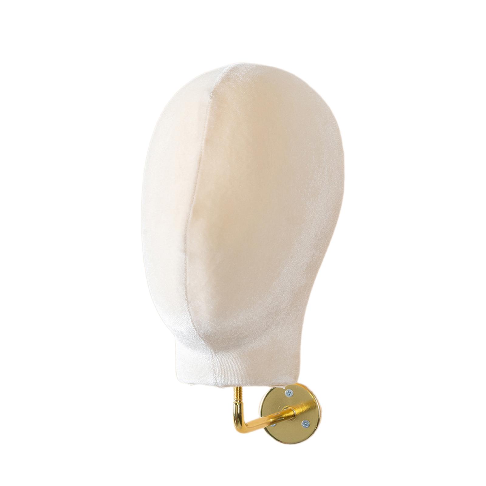 Wall Mount Wig Holder Beige Velvet