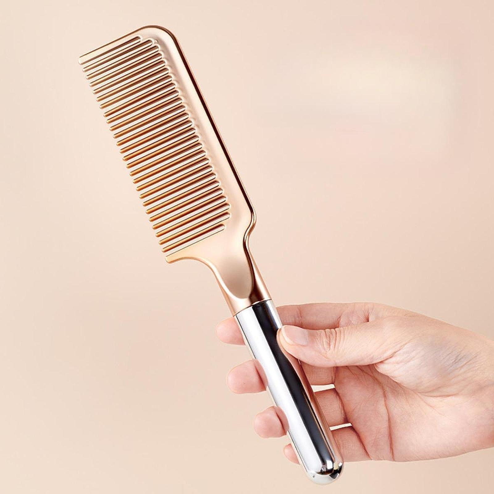 Detangling Comb Hairdressing Styling Tool Ergonomic Handle Hairdressing Comb Gold