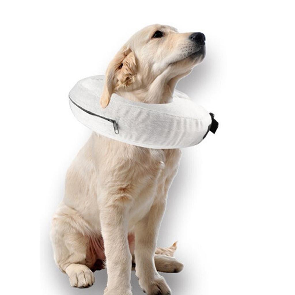 Pet Recovery Inflatable Collar Soft Elizabethan E-Collar Cone for Dogs ...