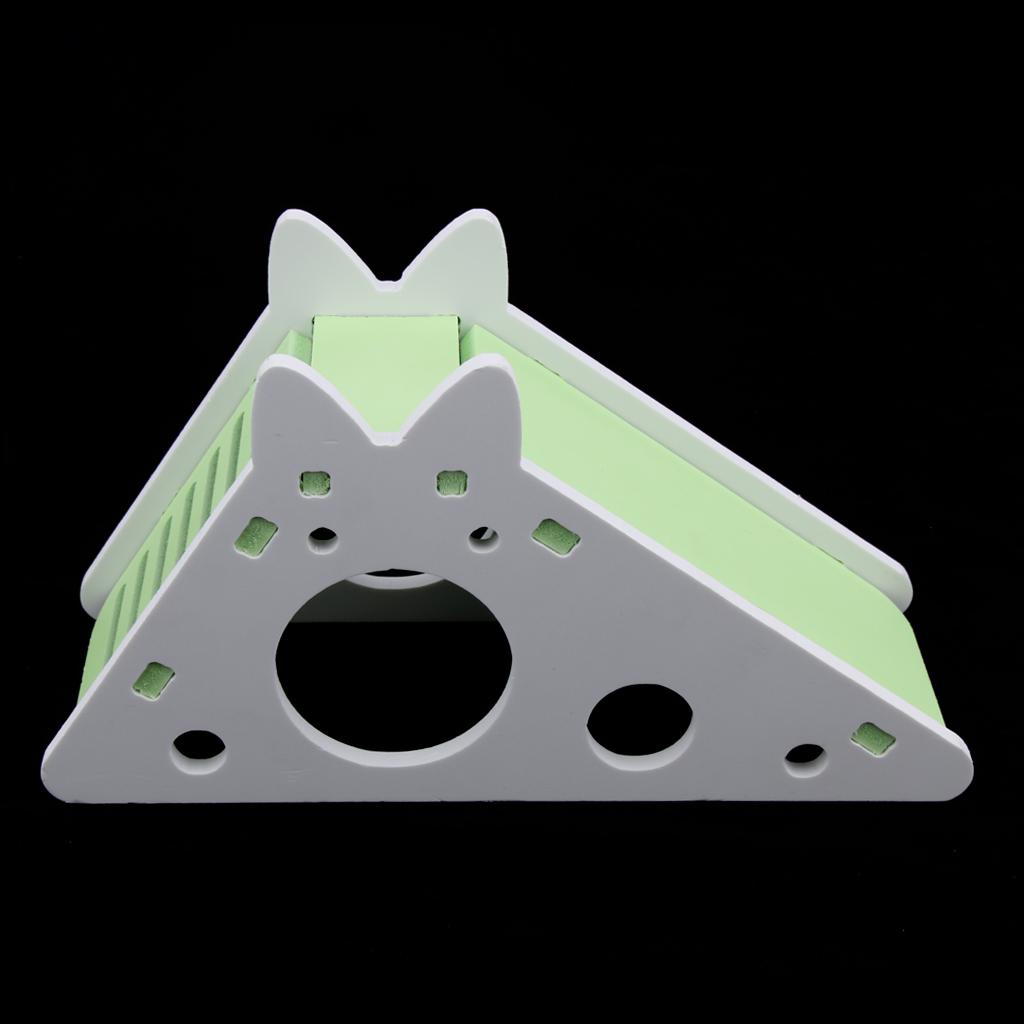 Pet Small Animal Hideout Hamster House Wooden Hut Play Toys Chews Green