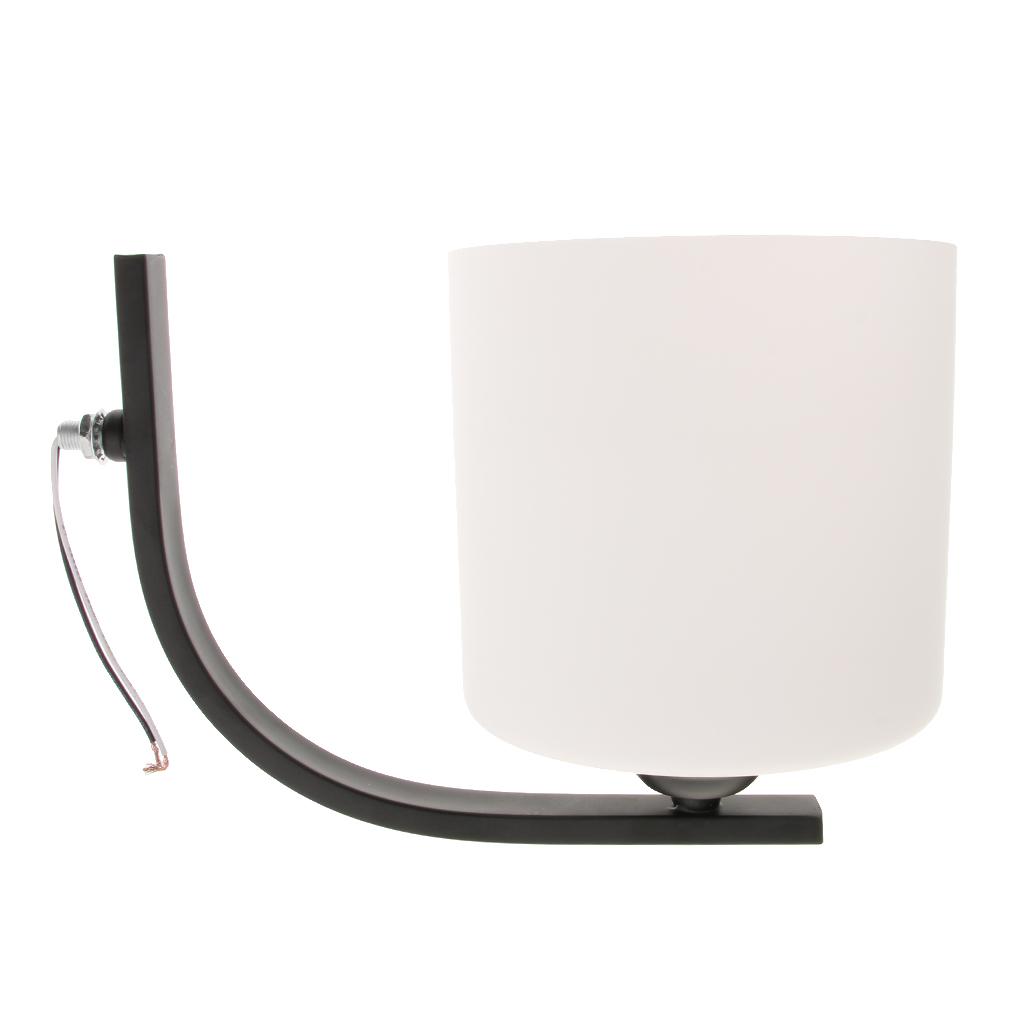 Wall Lighting Single-Light Lamp with Cylinder Glass Lampshade Black L