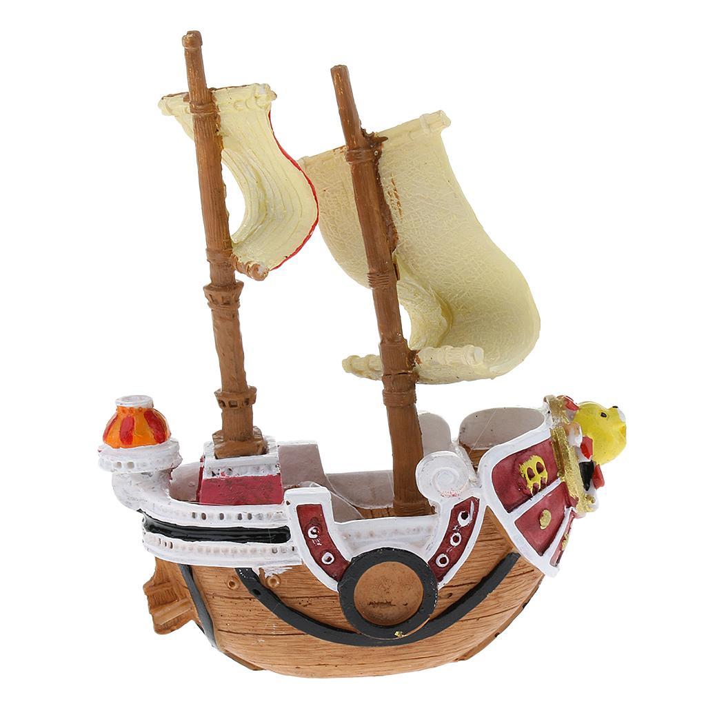 Aquarium Pirate Ship Decoration Fish Tank Ornaments Micro ...