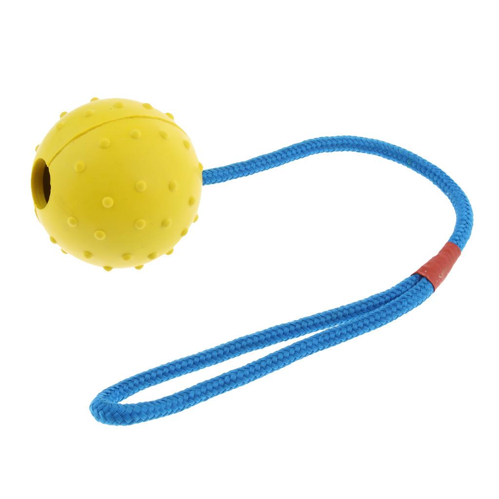 Pet Dog and Cat Interactive Play Interactive Ball with Rope Toy Yellow