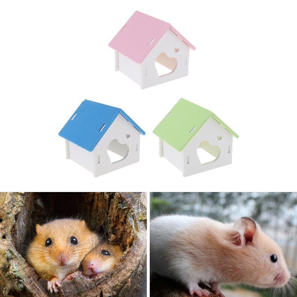 Hamster House Small Animal Hideout Pet Mini Hut Hamster Cabin Cages pink