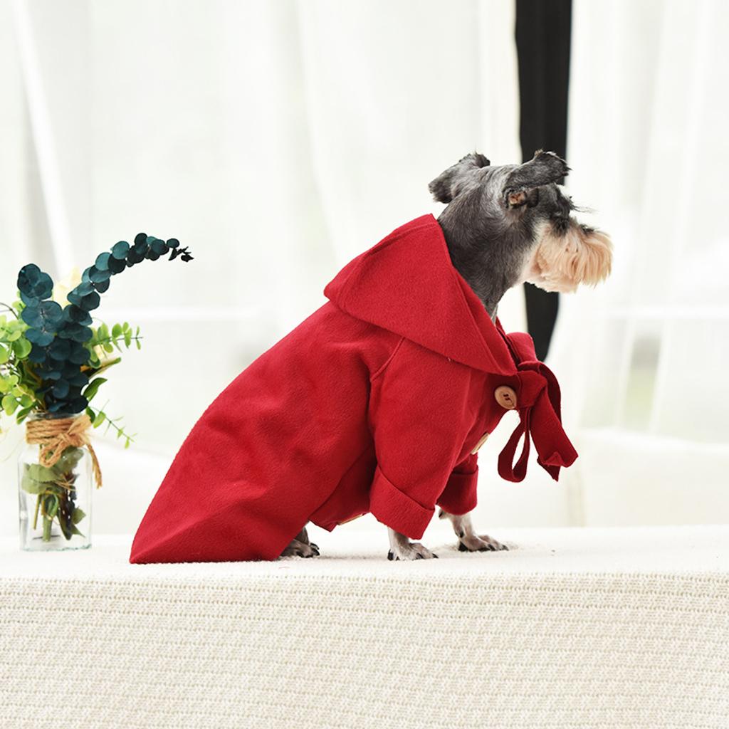 Small Dog Winter Warm Clothes Clothing New Year Outfit Apparels Red-M