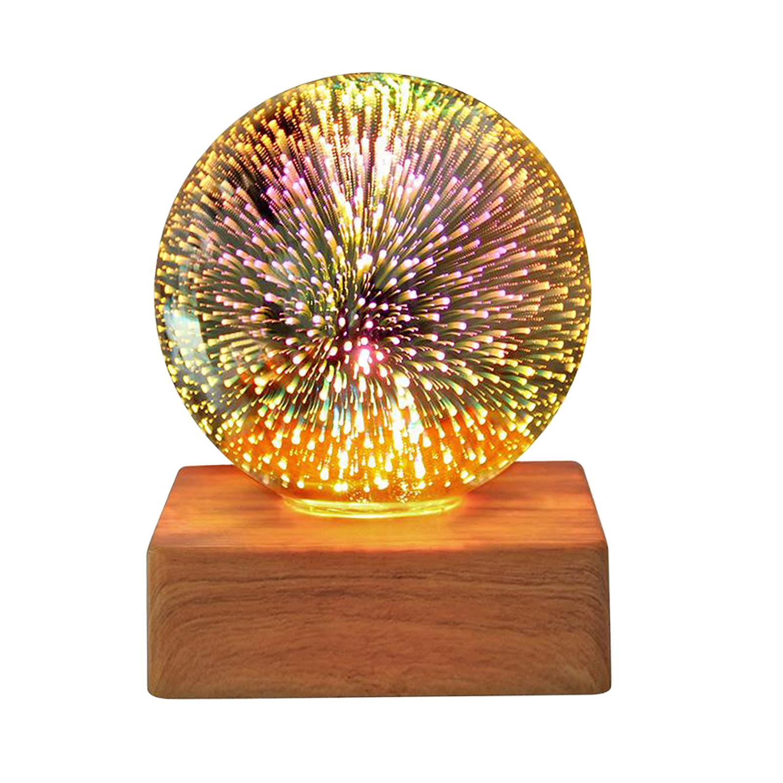 USB LED Fireworks Glass Ball Night Light