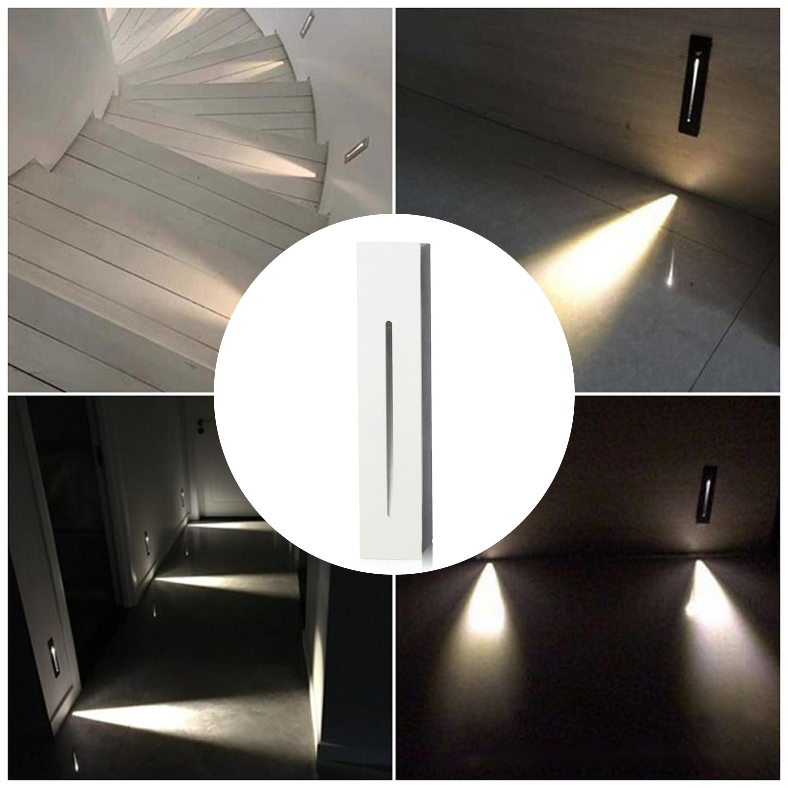 Mini Staircase Light Recessed Sconces Indoor Fixture 3W  White Rectangle