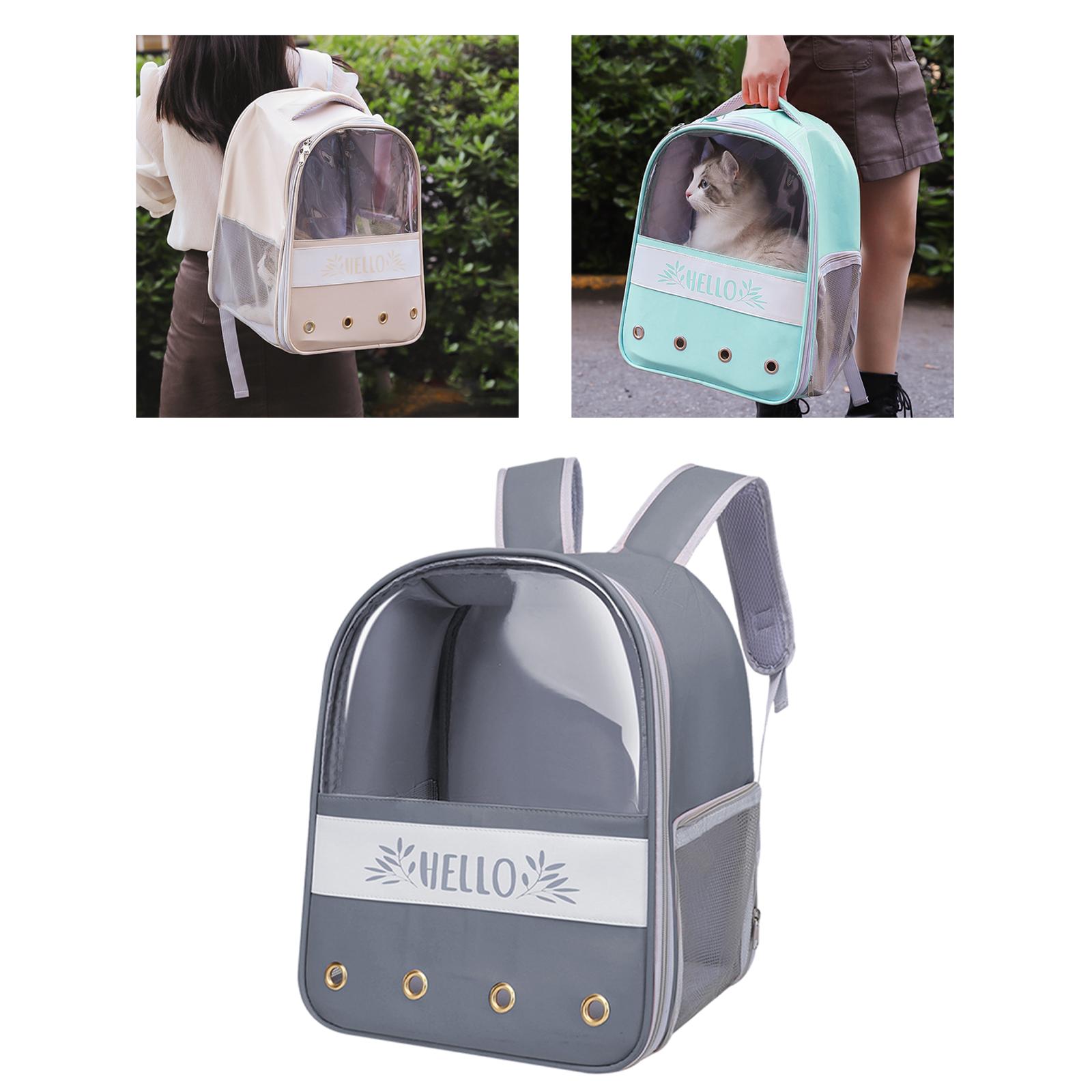 Durable Pet Carrier Backpack Dog Cat Travel Bag Soft Tote Rabbits Gray