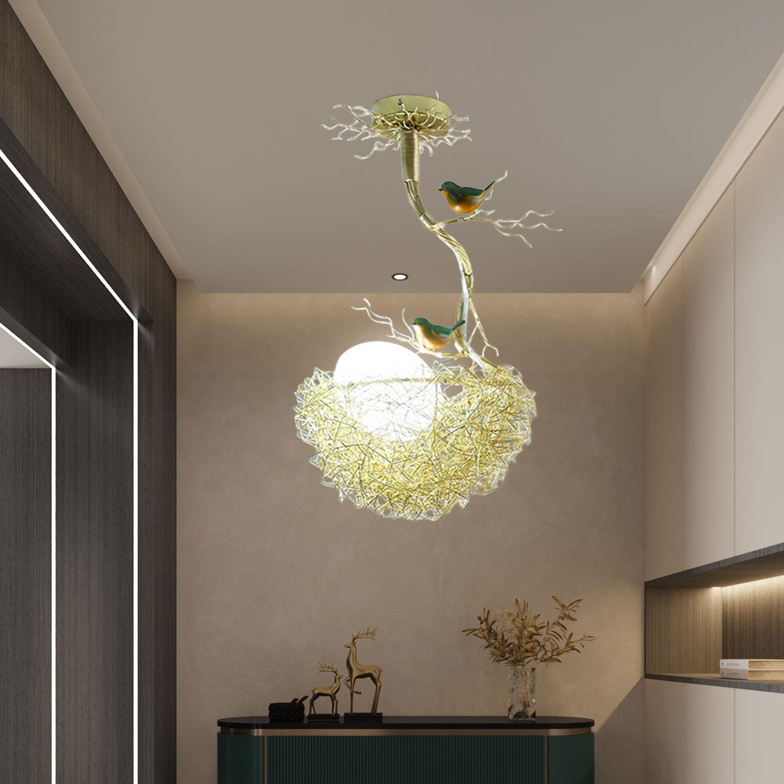 Woven Nest Chandelier Nordic Lighting for Hallway Farmhouse Loft