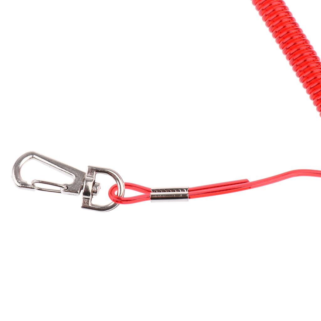 Fishing Coiled Lanyard Safety Rope Wire Steel Inside Attached ...