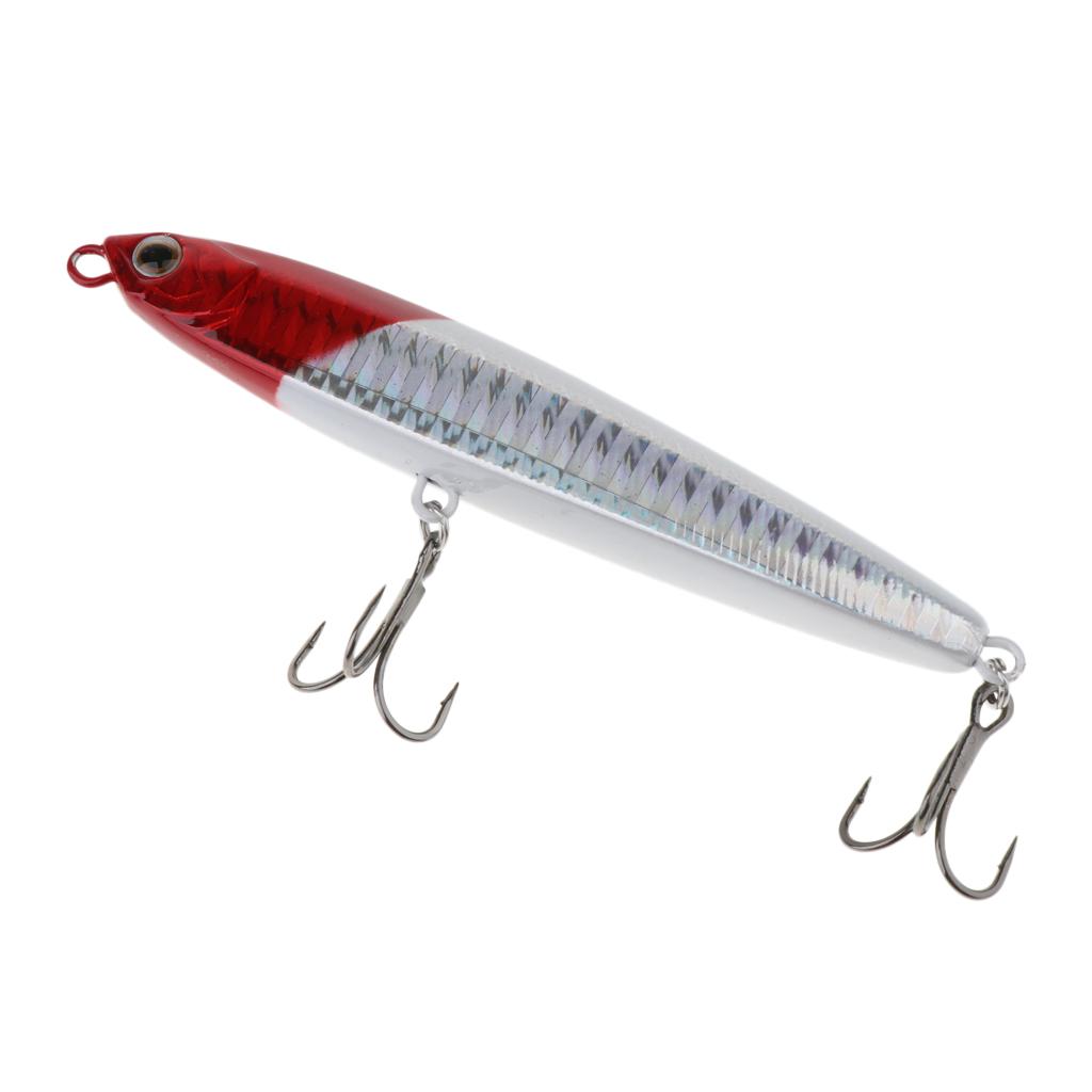 Plastic Fishing Lure Hard Bass Bait Tackle Hook Bait Jigging Jigs Red