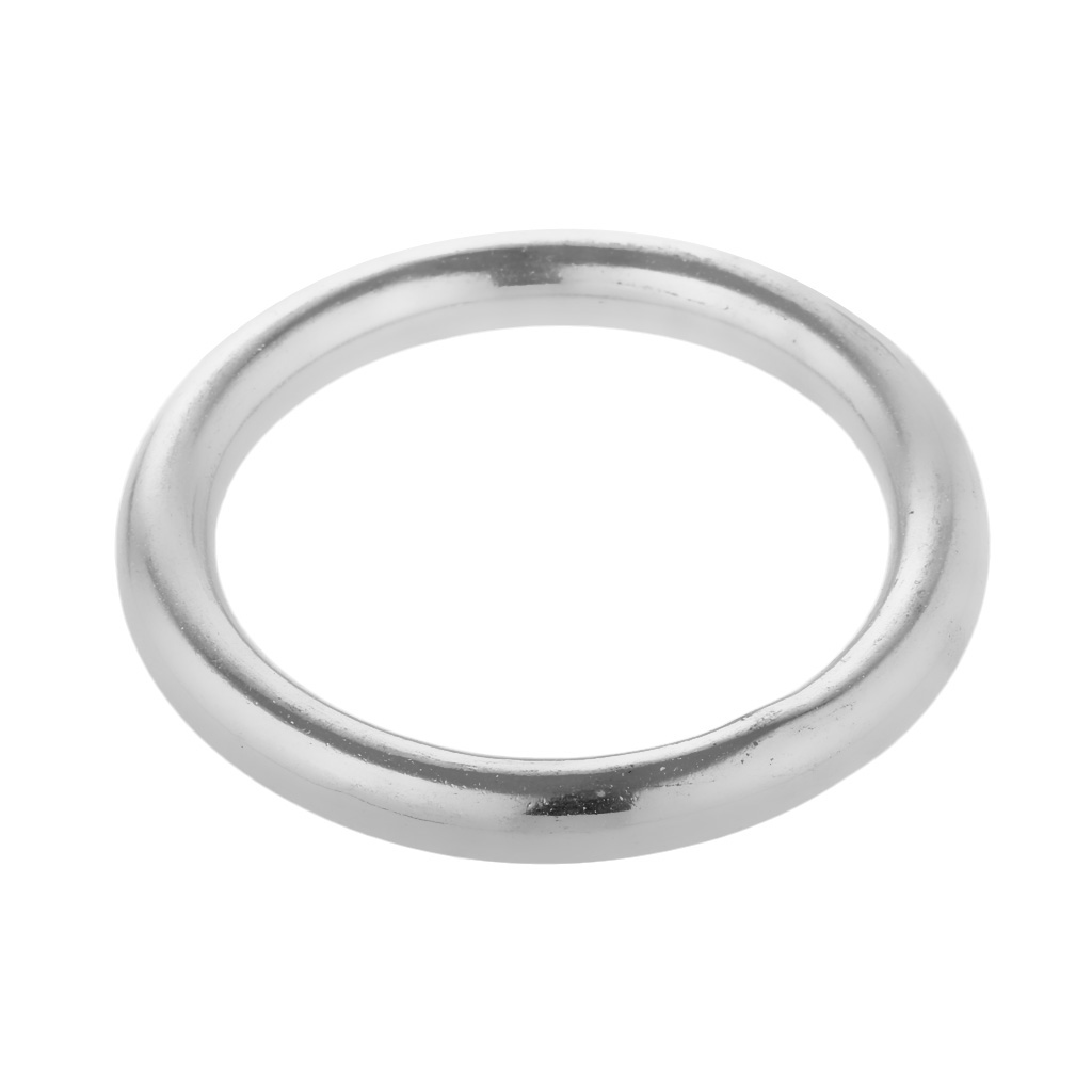 304 Stainless Steel Polished Welded O Ring DIY 30mm 39mm 49mm Inner Diameter 