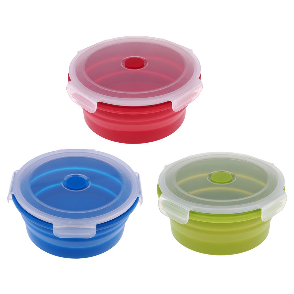 Collapsible Silicone Camping Bowl, Food-grade and BPA-free 900ml Red