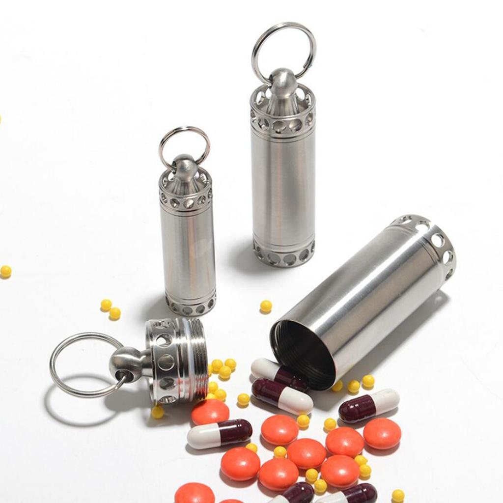 Outdoor Survival Cases Stainless Steel Waterproof Capsule Sealed Bottle L