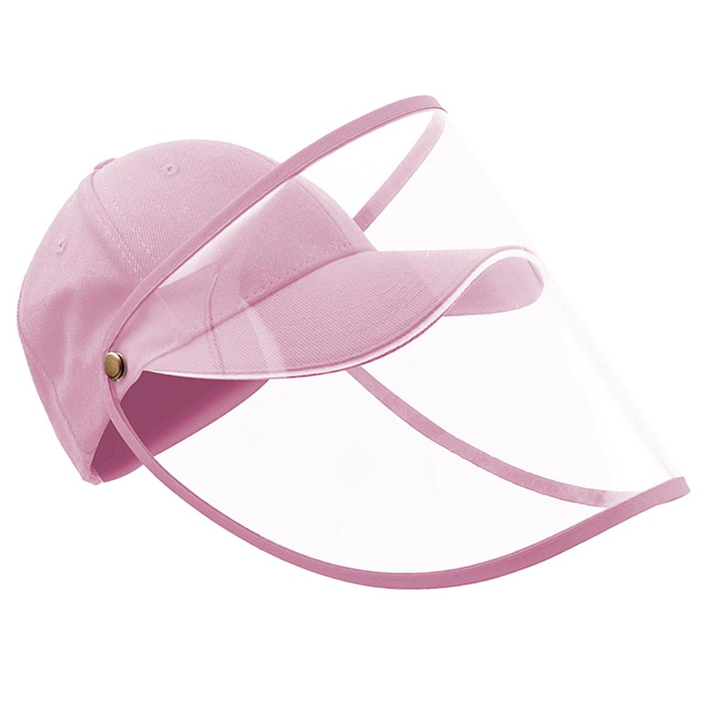 Anti-spitting Hat Dustproof Cover Fisherman Baseball Cap Face Shield Pink