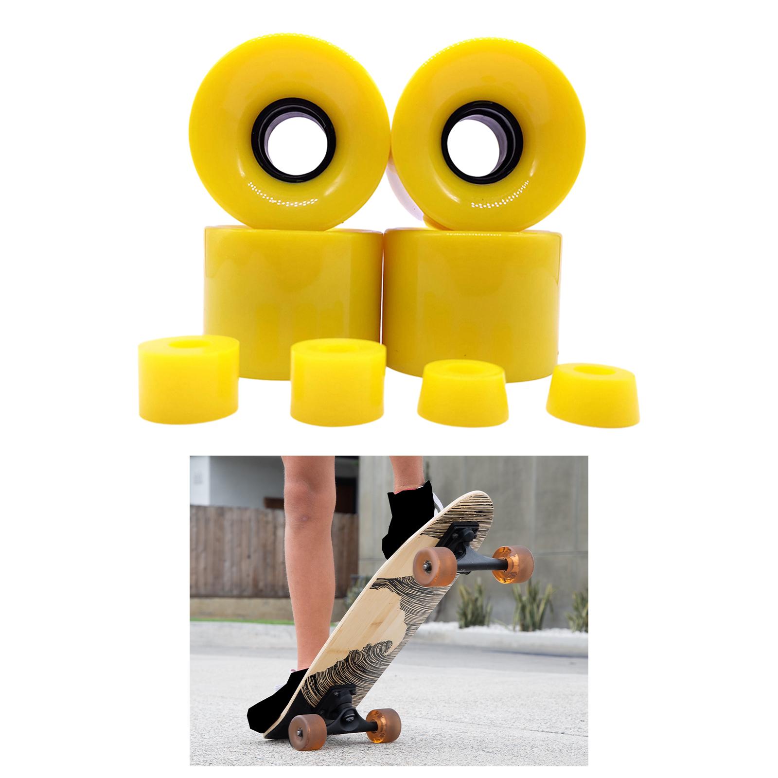 4 Pieces Skateboard Wheels 78A Hardness Durable PU Damping Wheel Replacement Yellow
