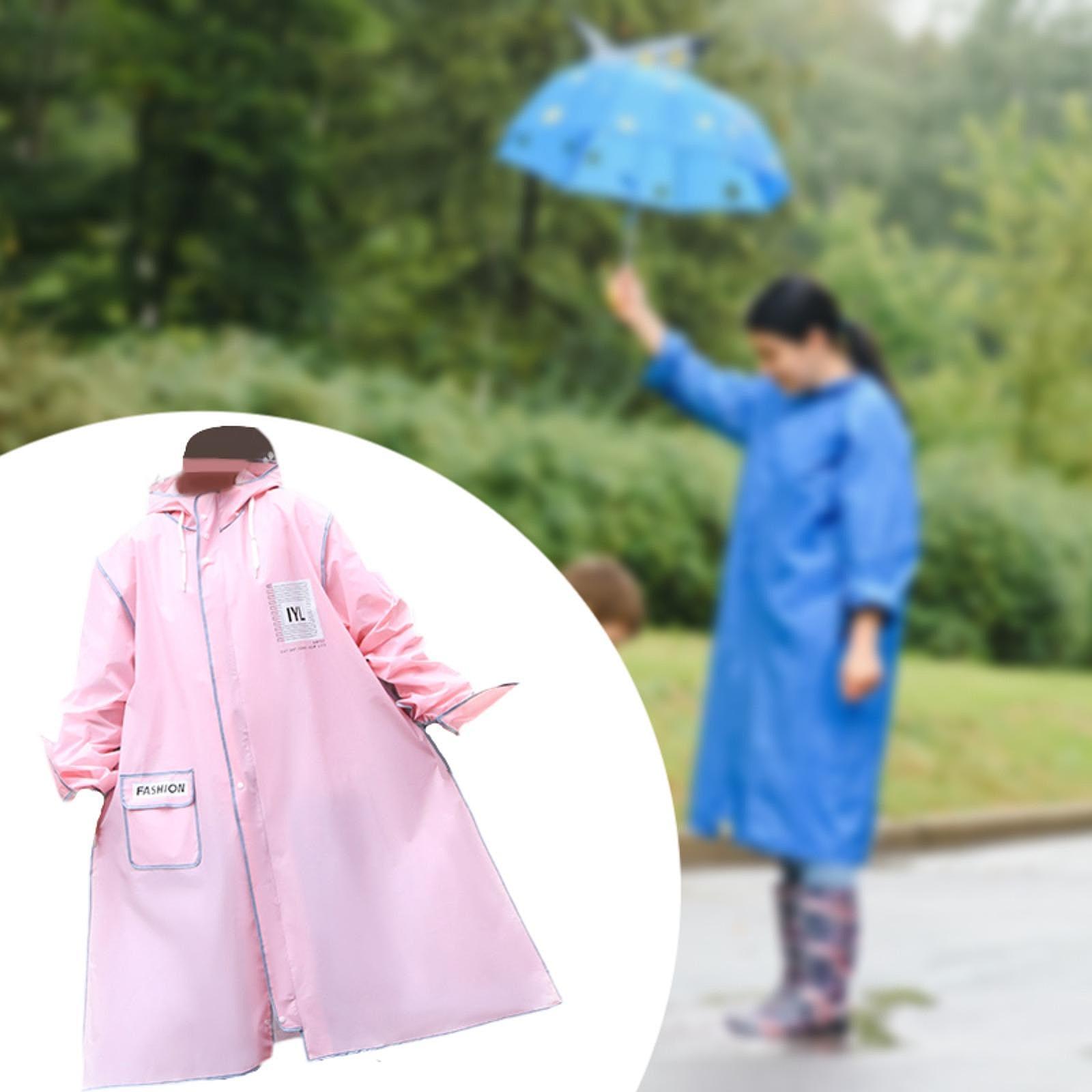 Hooded Raincoat Windbreaker Long Sleeve Coat for Backpacking Fishing Cycling L