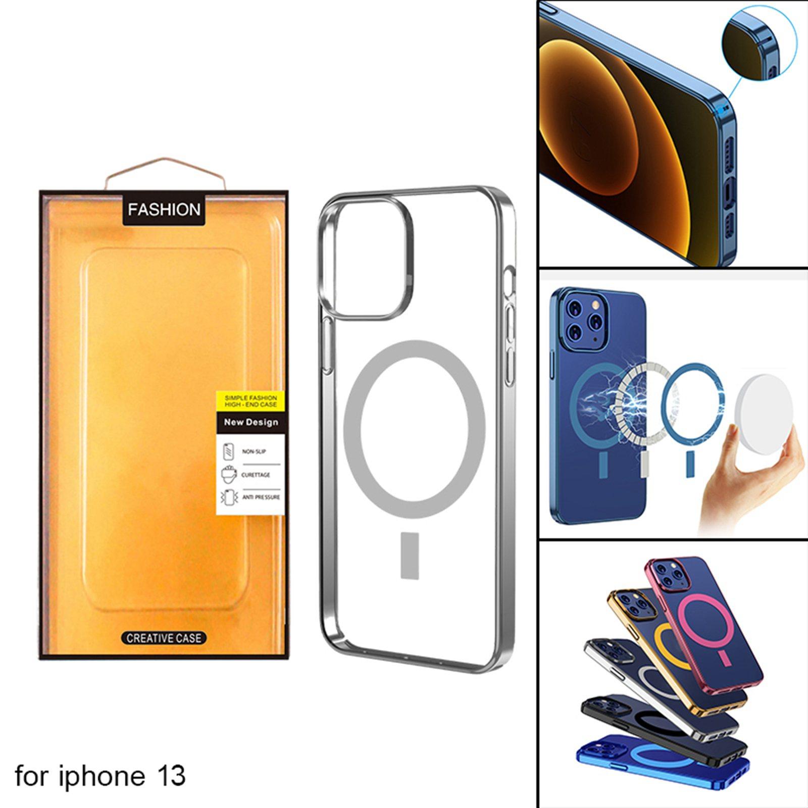 Phone Case Protective Frame Magnet Anti-Fall for Apple Silver 13