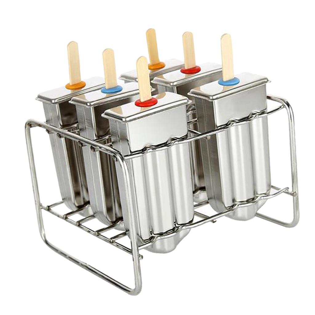 6 Cells Ice Pop Mold Popsicle Mould 6 Cell Round grooved