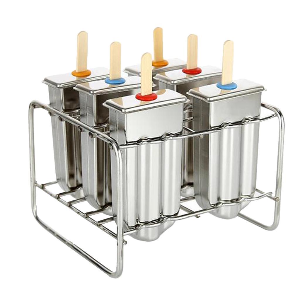Stainless Steel Ice Cream Mold Ice Lolly Mould Popsicle Mould with Rack Ice Cream Molds Stainless Steel