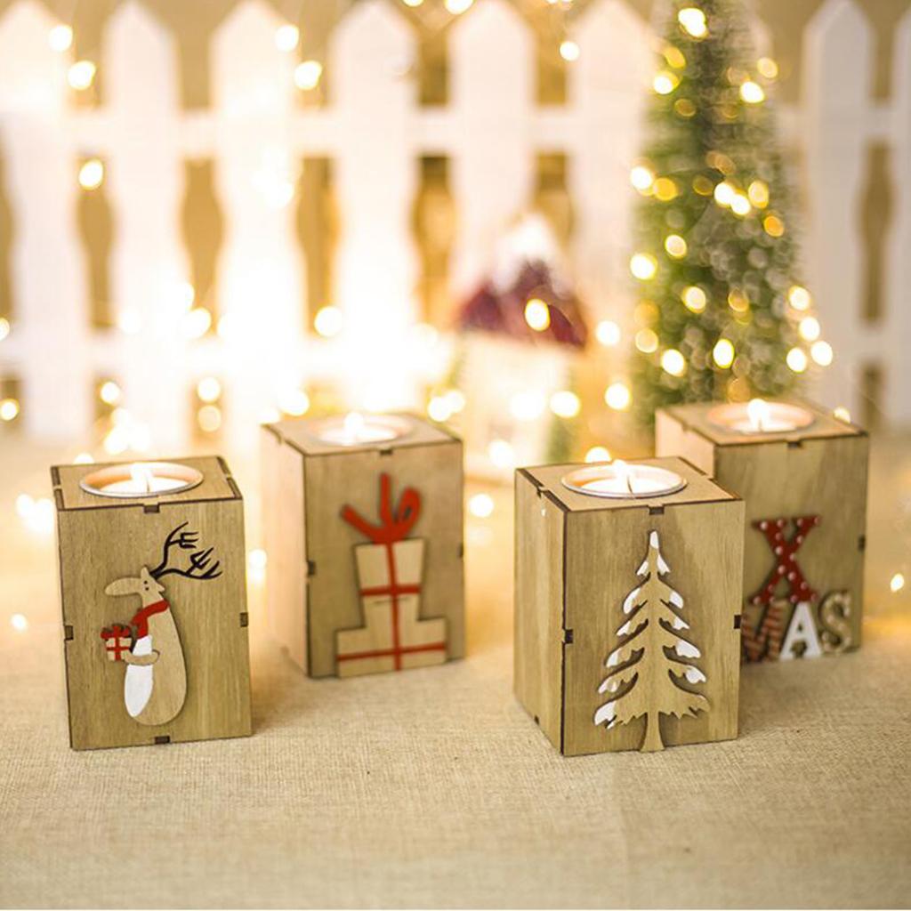 Vintage Candlesticks Hollow Christmas Candle Holder Home Xmas Party Decoration