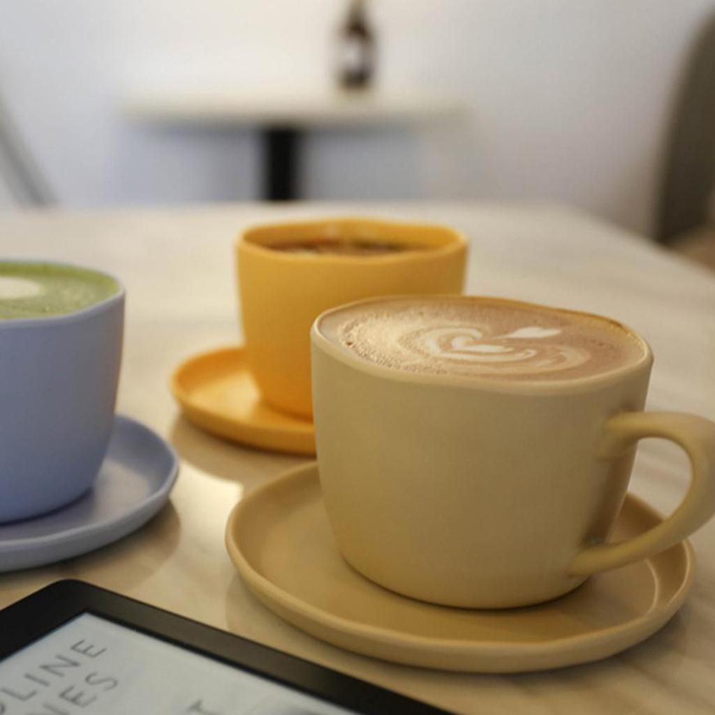 Melamine Dinnerware 3 Pieces Include Bowl with Saucer and Mug Yellow