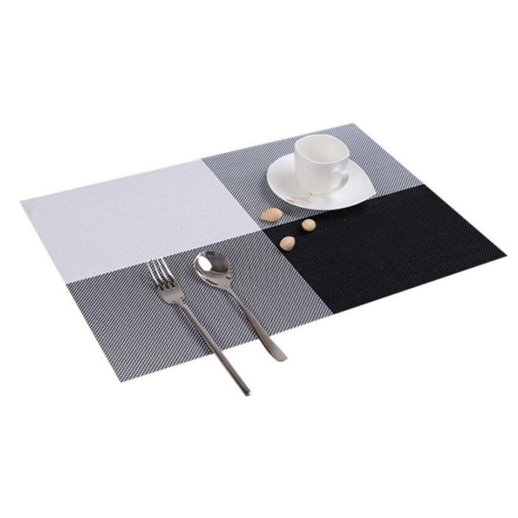 4pcs Anti-slip Table Mat Heat Pad Coaster Kitchen Dining Placemat Black