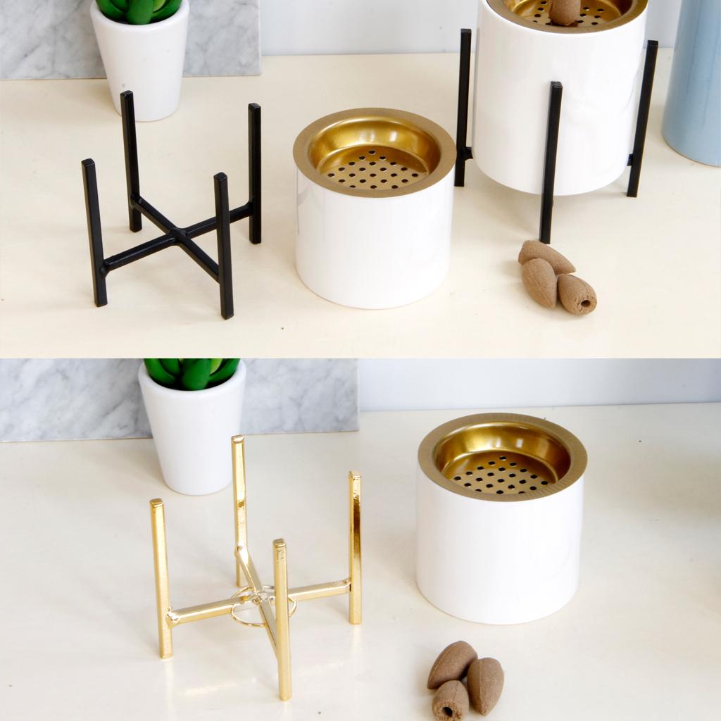 Ceramic Incense Burner Censer with Bracket Gasket Home Deco Golden Bracket-L