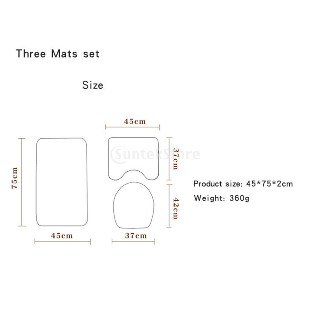 3pack Bathroom Set Rug Mat Toilet Lid Cover Non Slip Bathmats Squirrel