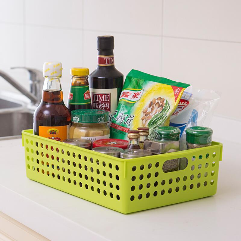 Plastic Storage Basket Snacks File Storage Desktop Shelf  28.2x20x10cm